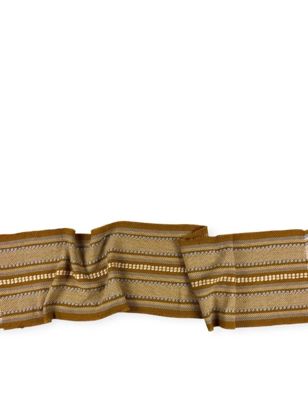 Madewell Chunky Mustard and Cream Woven Fringe Scarf - BNWOT